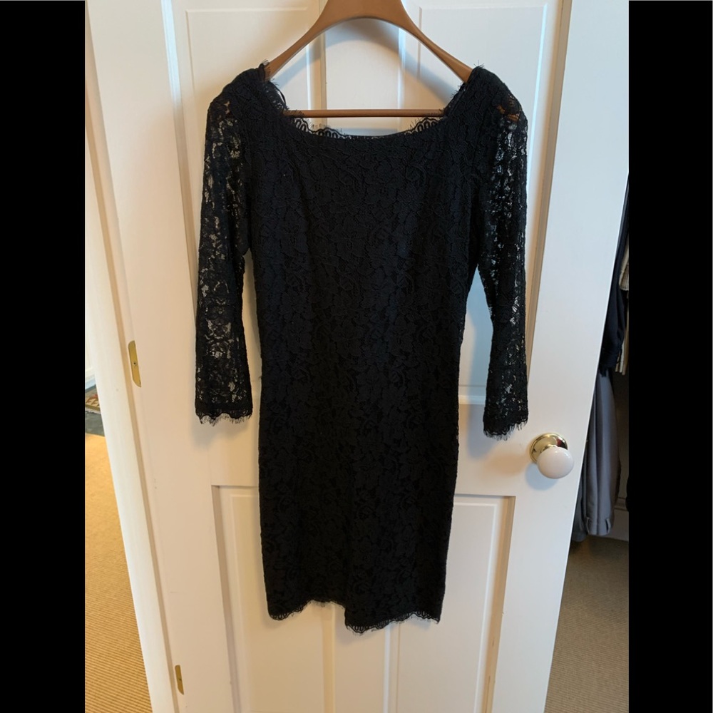 Black DVF lace dress